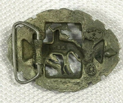 Vintage Man On Horse 3D Southwestern Chantmin Pewter Tone Belt Buckle – BB-810