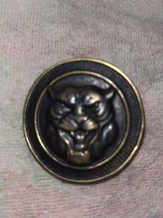 Vintage Jaguar Belt Buckle 2 1/2 Across Brass Great Condition Made In USA
