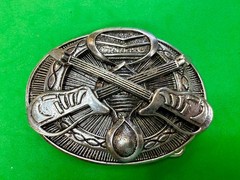 Crossed Sword&rsquo;s Weapon Gothic Punk Vibe Silver Color Silver Dagger Belt Buckle