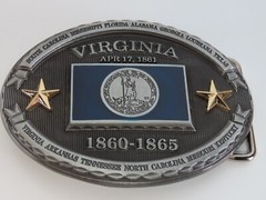 Virginia Southern States 1860-1865 Metal Belt Buckle State Seal