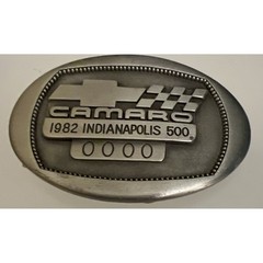 Vintage 1982 Indianapolis 500 Chevrolet Camaro Pewter Belt Buckle Limited No 148