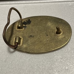 Vintage Chevrolet 1957 Chevy Bel Air Blue Car Enamel Brass Tone Belt Buckle B16