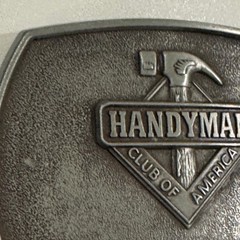 Handyman Club of America Life Member Belt Buckle Vintage 1996 Pewter Finish