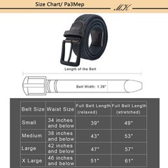 MaiKun Men&rsquo;s Canvas Tactical Belt Military Web Belt Elastic Metal Buckle Jeans