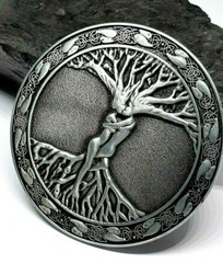 Belt Buckle Tree Of Life Odins Askr & Embla For 40mm Belt Pagan Norse Viking Uk