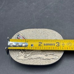 Vtg Siskiyou 1979 Roadrunner Belt Buckle BB787 Red Blue Chip Inlay Silver Tone