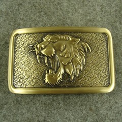 Solid Brass “ Tiger ” rectangle Belt Buckles 1.5&Prime; Plate Pin western Buckle Z309