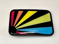 Sunrise Rays Abstract Multicolored Rainbow Sunrays? Rectangular Belt Buckle