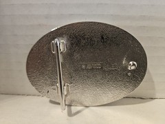 Vintage Avon Silver Saddle Belt Buckle Western Floral Scrollwork Cowboy 1970s