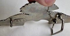 Classico Italia A136 Silver Eagle Belt Buckle Made in Italy Vintage Western 5in