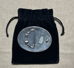 Western Style Belt Buckle Mother of Pearl Inspired Mosaic Oval Interchangeable