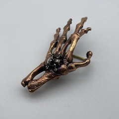Ghost Hand Buckle,Skull Hand Red Copper Buckle,Biker Belt Buckle