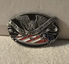 EAGLE AMERICAN FLAG PROUD TO BE AMERICAN PATRIOTIC USA RODEO COWBOY BELT BUCKLE