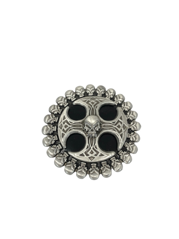 Highway Hawk Belt Buckle « Skull & Gothic Cross » Zinc Alloy Approx 8.5cm