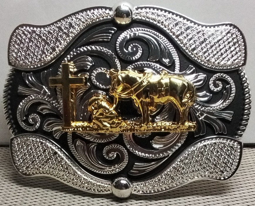 PRAYING COWBOY Western Belt Buckle Hebilla Vaquera
