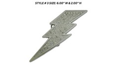 New Lightning Bolt Belt Buckle Ice Style Flash Silver Metal Rhinestone Men Women