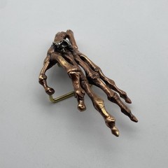 Ghost Hand Buckle,Skull Hand Red Copper Buckle,Biker Belt Buckle