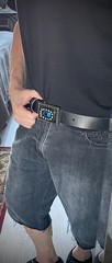 Belt Buckle Industrial Brutalist Blue Stone Beaded Texture OOAK Darren McNeese