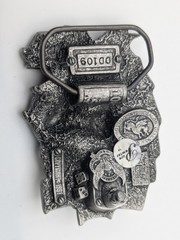 Vintage 1991 Lady Luck Belt Buckle – Dragon Designs Pewter Pin-Up Gambler DD109
