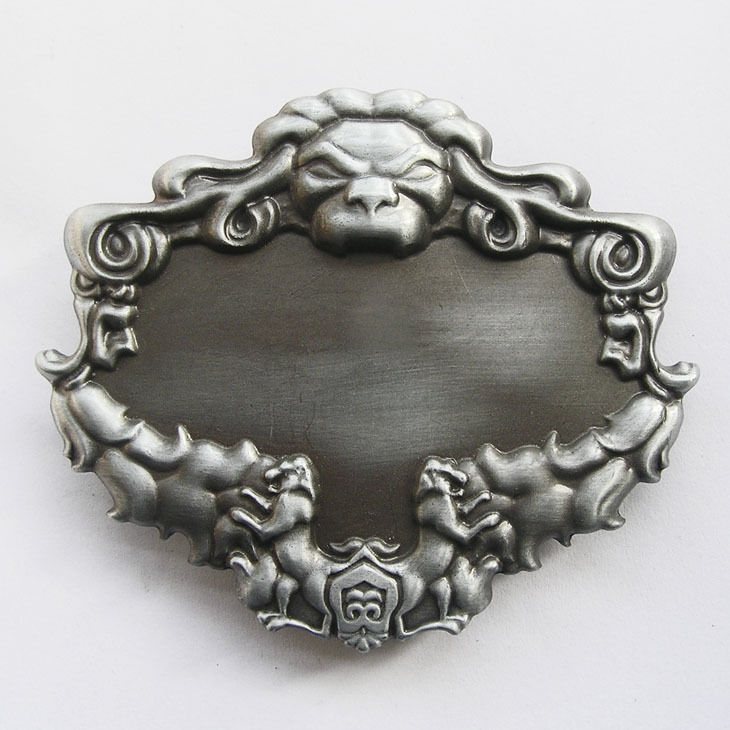 Antique Brushed Lion Western Metal Belt Buckle