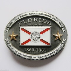 Florida FL State Flag Western Metal Belt Buckle