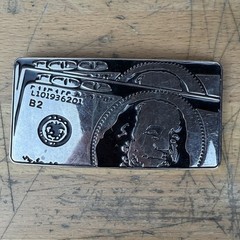 100 Dollar Bill-Ben Franklin Silver Tone Belt Buckle
