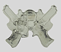 Skull Belt Buckles Gun Silver Metal Emblem Vintage Pirate Men Women Goth Tattoo