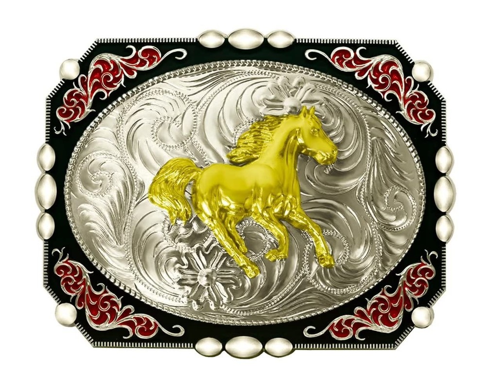 Religion Cross Cowboy Kneeling Prayer And Horse Design Belt Buckle