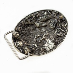 Leo german silver belt buckle, Lion Horoscope Astrological Zodiac Sign buckle