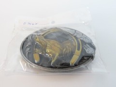 Brass & Pewter Toned Western Horse Horseshoe Belt Buckle Enameled New