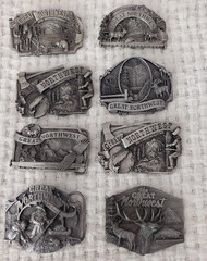 Siskiyou Lot of 8 Great Northwest Limited Edition Vintage Silver Belt Buckles