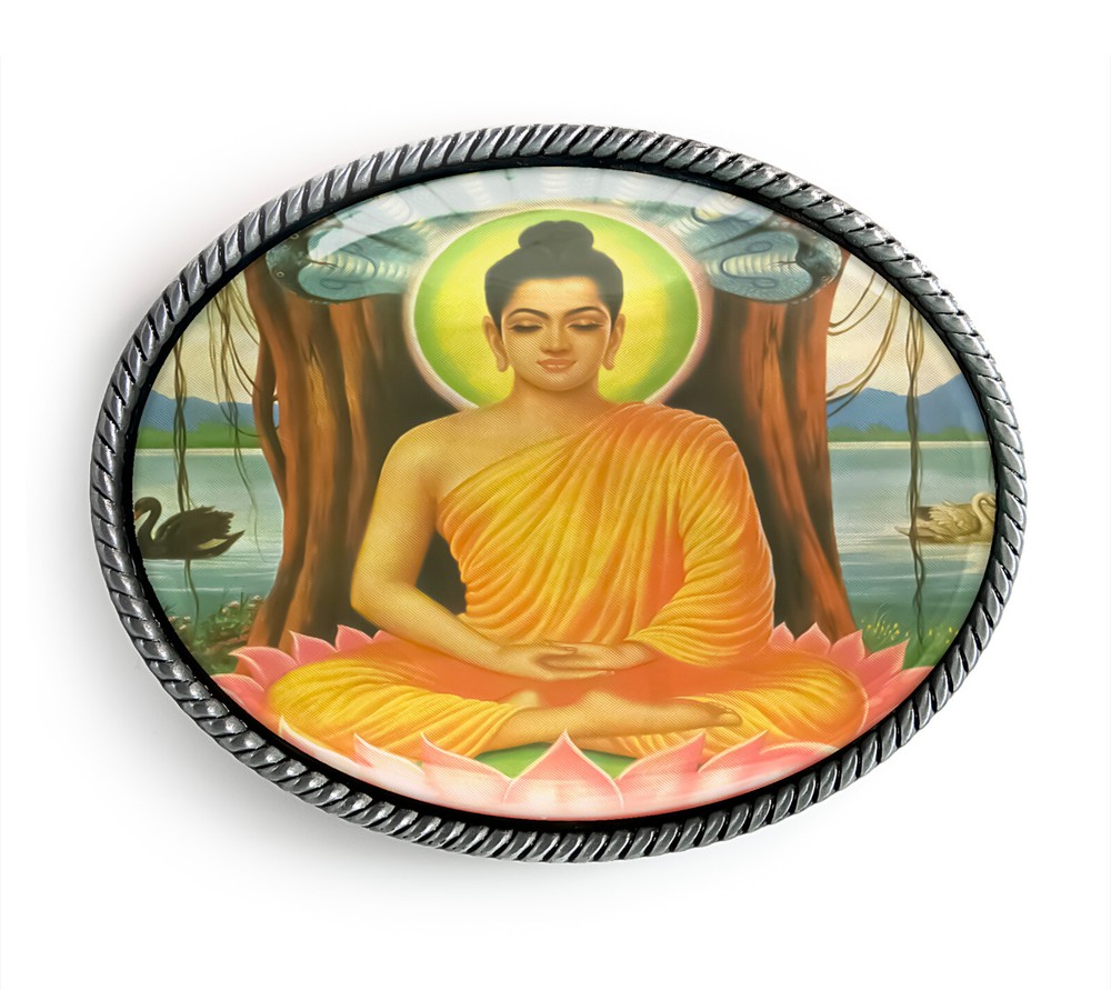 Buddha Gautama Belt Buckle – Spiritual Meditation Handmade Belt Buckle – 318