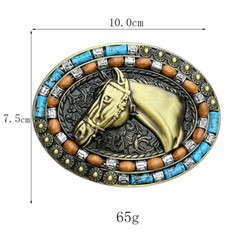 Men&rsquo;s Western Cowboy Motorcycle Riding with Horse Skin Buckle