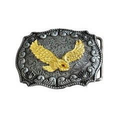 Belt Buckle Flying Eagle Western Cowboy Silver Tone 3.5×2.5 Fits 1.5” Belt