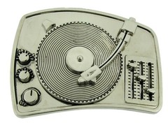 DISCO MENS ROCK REBEL Retro Turntable Belt Buckles Blaster Radio Dj Ghetto Music