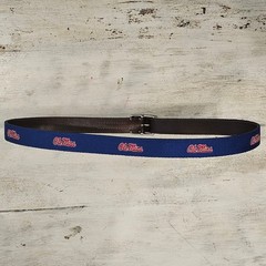 Jack Mason Old Miss Rebels Needlepoint Belt – Size 42×1.15&Prime;