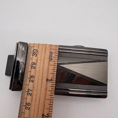 Gunmetal Grey Automatic Ratchet Belt Buckle Geometric Textured Sliding Buckle