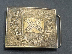 E-108 Bergamot Brass Works Belt buckle B-132 Flag American History From 70s