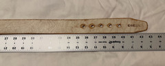 Diesel Vintage Off-White Leather Belt Brass Tiger Head Buckle Belt Size 95 / 38&Prime;