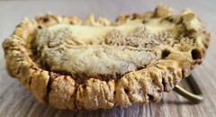 Hand Carved Elk Antler, Mountains, Trees, Cottage Belt Buckle