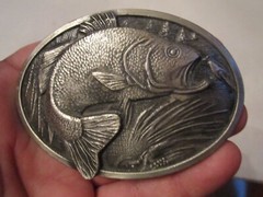 1977 SPORT FISHING THEME BELT BUCKLE – HEAVY – GW13