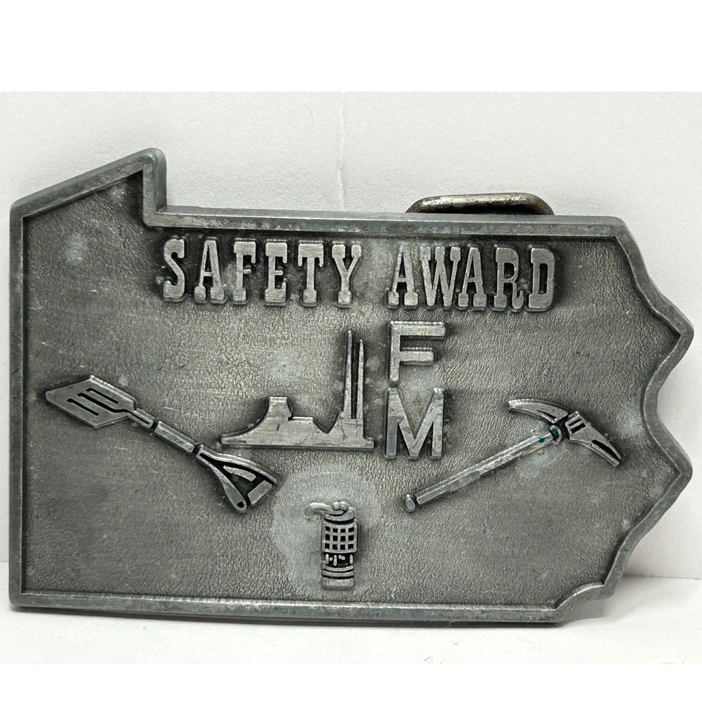 Pennsylvania State Shape Safety Award Belt Buckle Industrial Mining