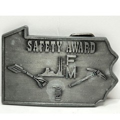 Pennsylvania State Shape Safety Award Belt Buckle Industrial Mining