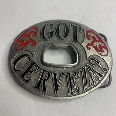 Got Verbena? Beer Bottle Opener Oval Western Metal Novelty Belt Buckle 2004 USA