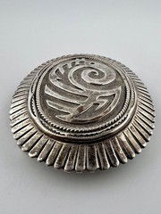Vintage Nelson Piaso Signed Navajo Sterling Silver Belt Buckle 55.6g