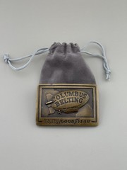 Columbus Belting Goodyear Blimp Belt Buckle Heavy Cast Brass Industrial