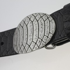 Croc Motif Belt Buckle Dark Silver – Masculine Statement Design