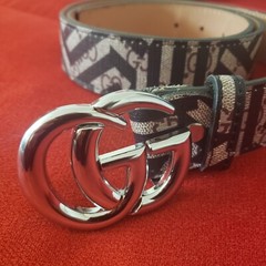 Gucci Interlocking G Belt Caleido Print GG Coated Buckle Canvas Size 50/125