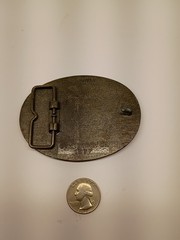Vintage 1977 The Kinney Co « Don » Oval Metal Belt Buckle