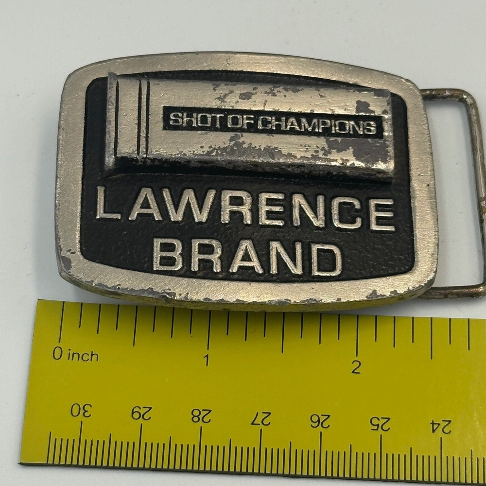 Vintage Lawrence Brand Shot of Champions Shotgun Shell Belt Buckle